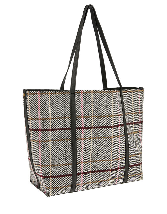 Check Print Tote Bag, , large