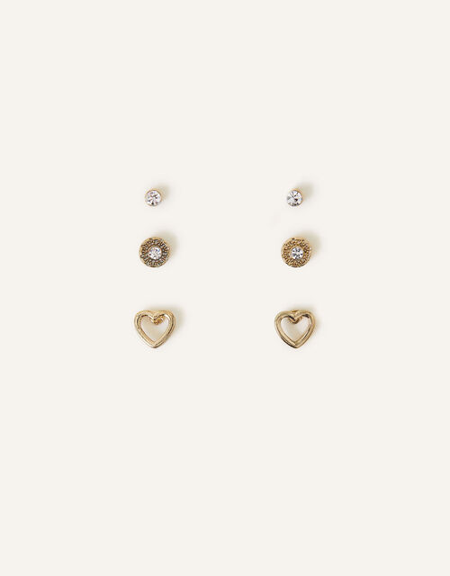 Heart Sparkle Earrings Set of Three, , large