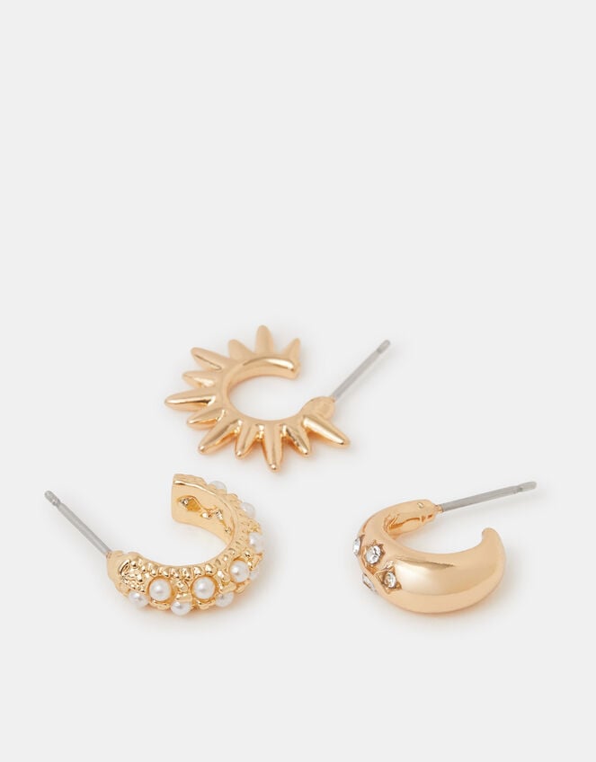 3-Pack Celestial Huggie Hoop Earrings, , large