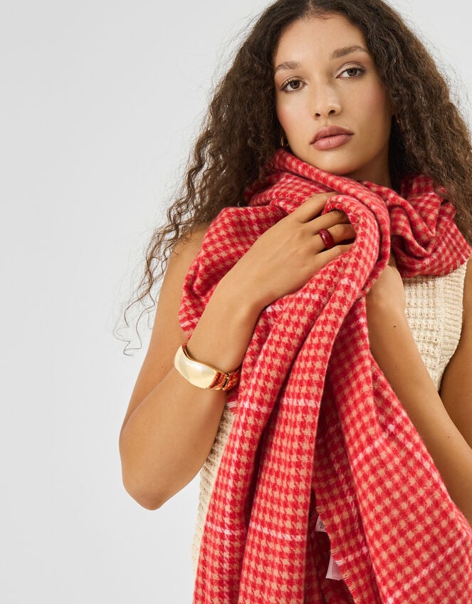 Houndstooth Blanket Scarf, , large
