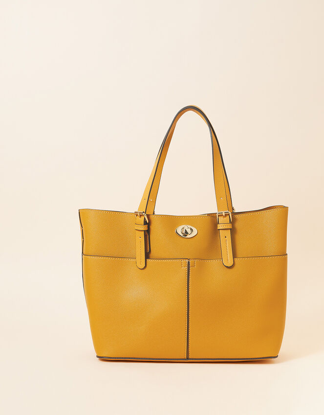 Large Twist-Lock Handheld Bag, Yellow (OCHRE), large