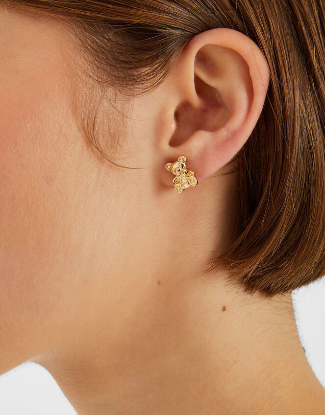 3-Pack Teddy Bear Stud Earrings, , large