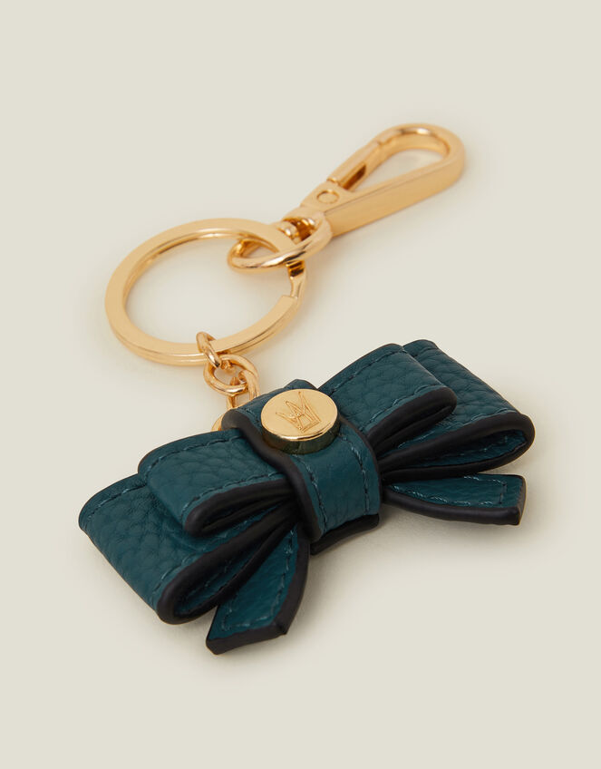Faux Leather Bow Keyring, , large