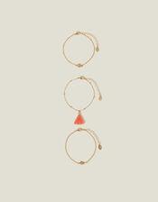 3-Pack Sun Tassel Anklets, , large