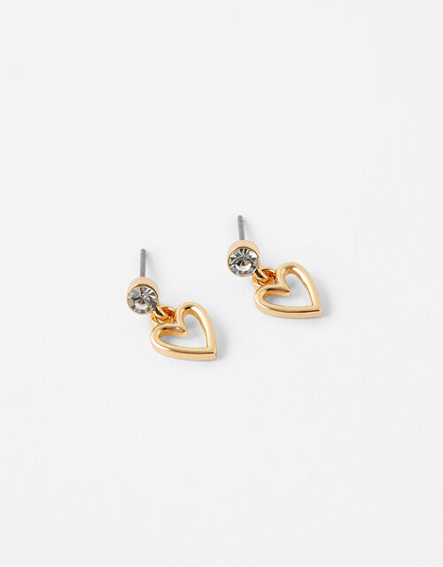 Heart and Crystal Droplet Earrings | Drops | Accessorize Global