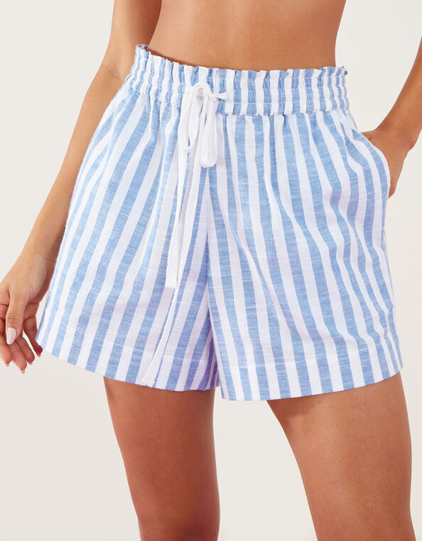 Stripe Co-ord Shorts, Blue (LIGHT BLUE), large