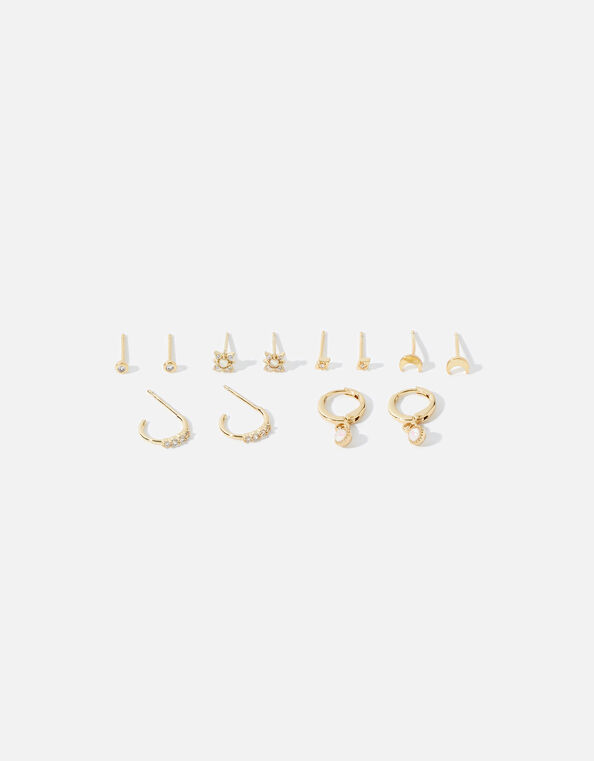 Gold-Plated Opal Celestial Earrings 12 Pack, , large