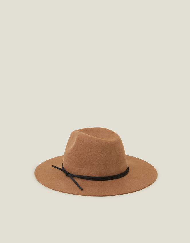 Wool Fedora Hat, Camel (CAMEL), large