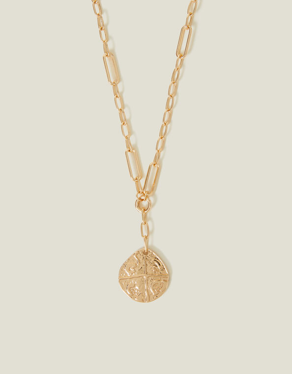 Coin Pendant Link Chain Necklace, , large