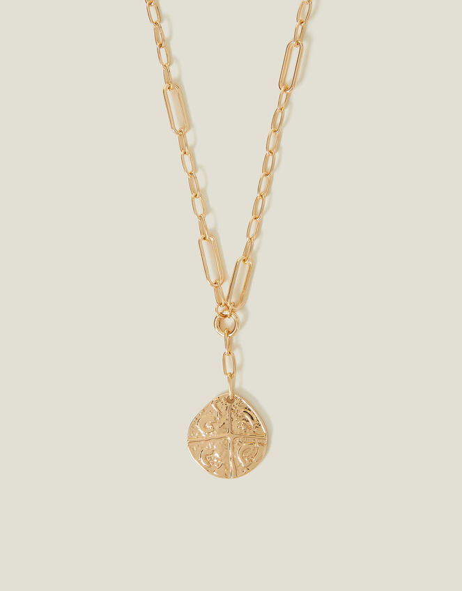 Coin Pendant Link Chain Necklace, , large