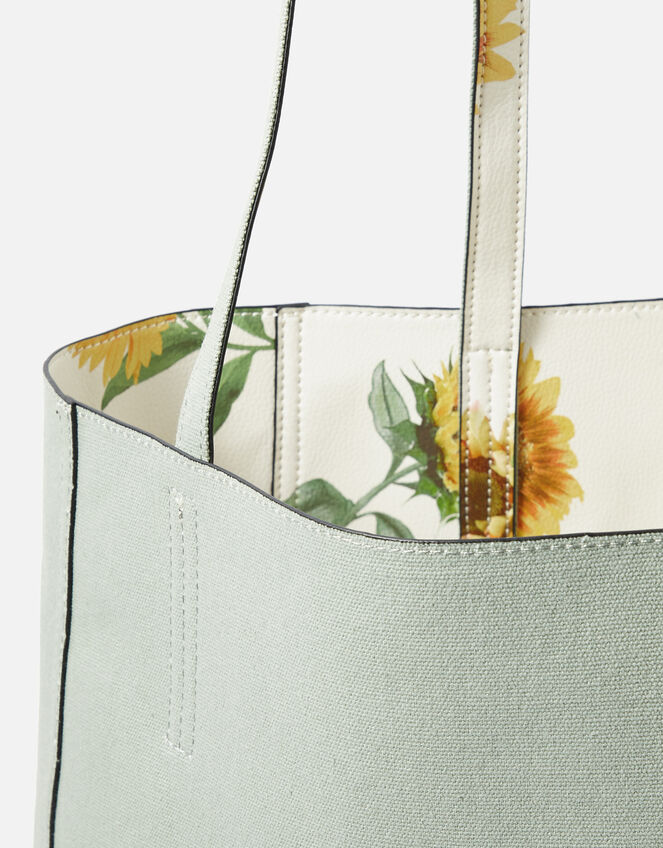 Sunflower Print Reversible Tote Bag, , large