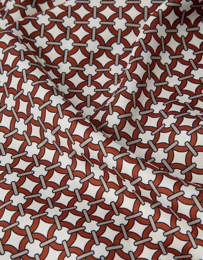 Reversible Tile Print Square Satin Scarf, , large