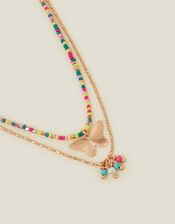 Girls Layered Butterfly Necklace, , large