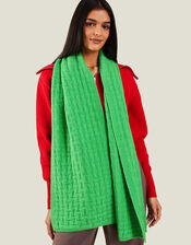 Geometric Knit Scarf, Green (GREEN), large