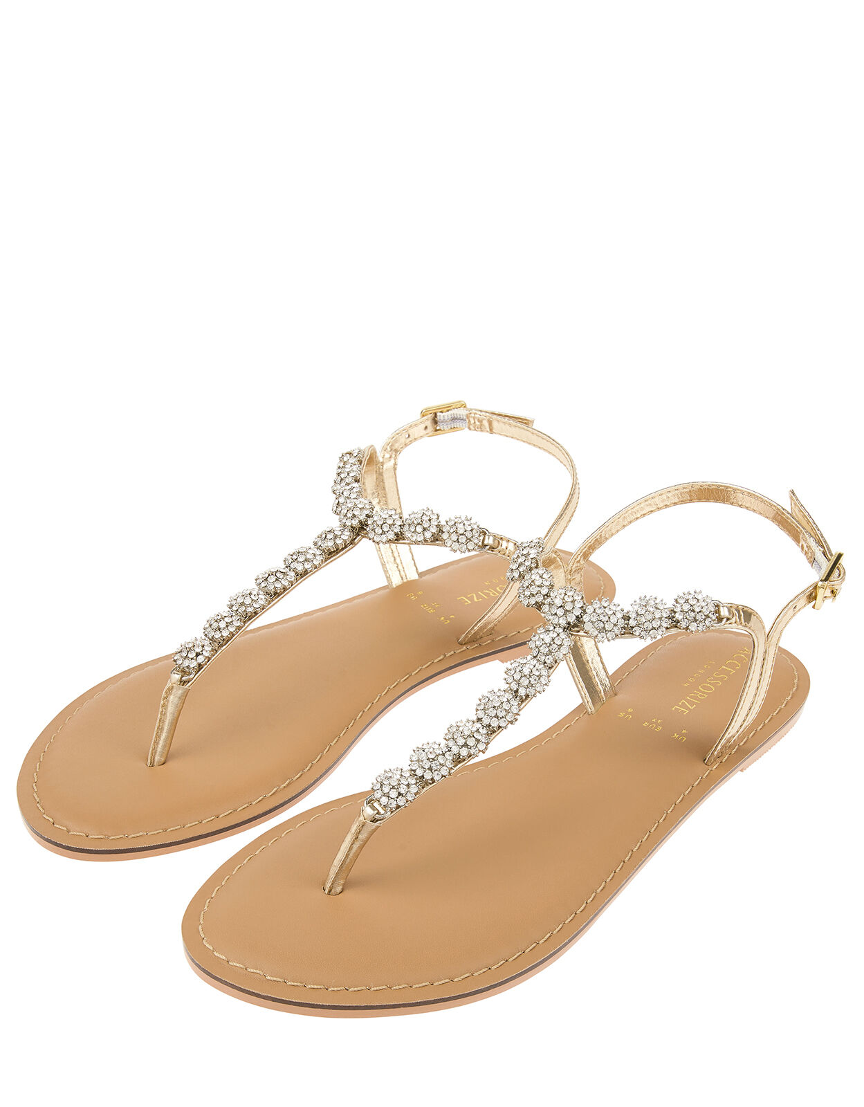 Accessorize gold sandals 2025