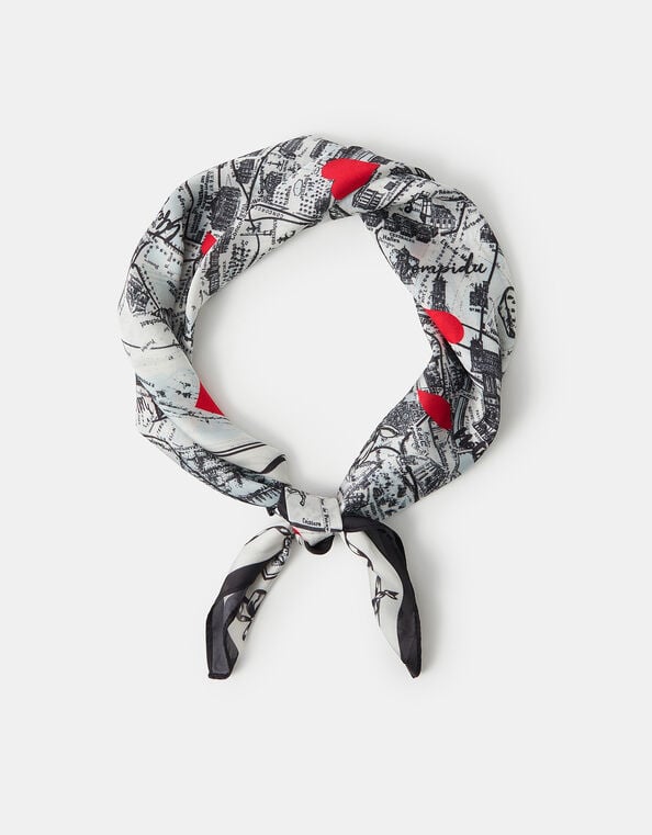 Paris Map Satin Scarf, , large