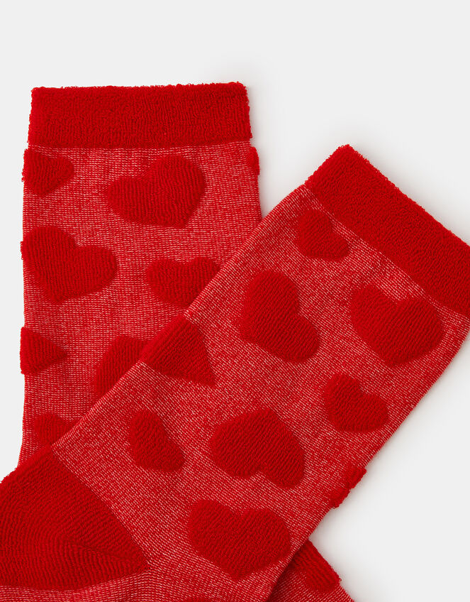 Textured Heart Socks, , large