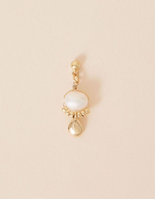 Gold-Plated Pearl Drop Single Earring, , large