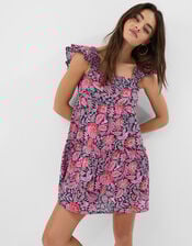 Floral Frill Tiered Mini Dress, Multi (BRIGHTS MULTI), large