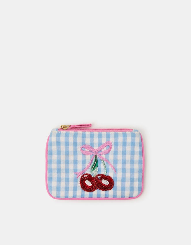 Girls Cherry Gingham Purse, , large