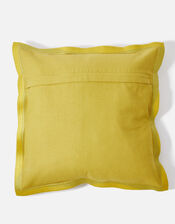 Embroidered Wide Edge Cushion Cover, Yellow (YELLOW), large