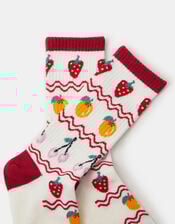 Fruit Print Socks, , large