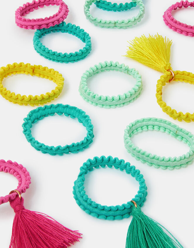 16-Pack Girls Tassel Hair Bands, , large