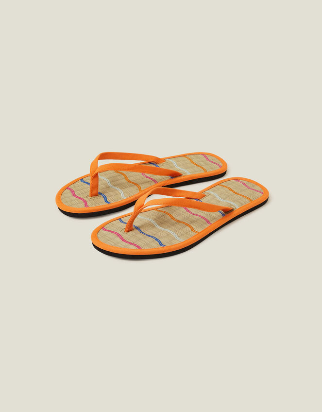 Wavy Seagrass Flip Flips, Orange (ORANGE), large