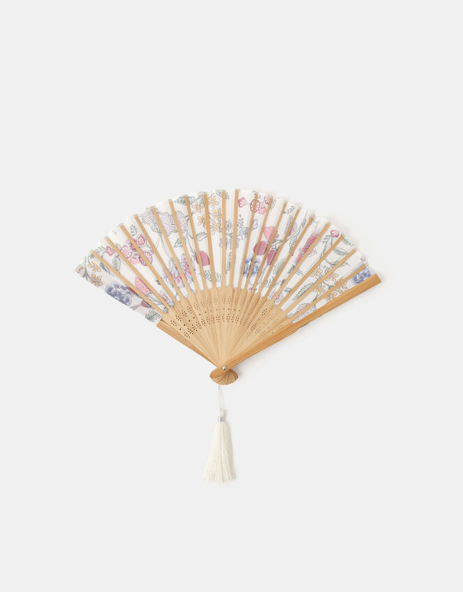Floral Print Foldable Fan, , large