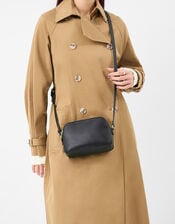 Double Zip Crossbody Bag, Black (BLACK), large