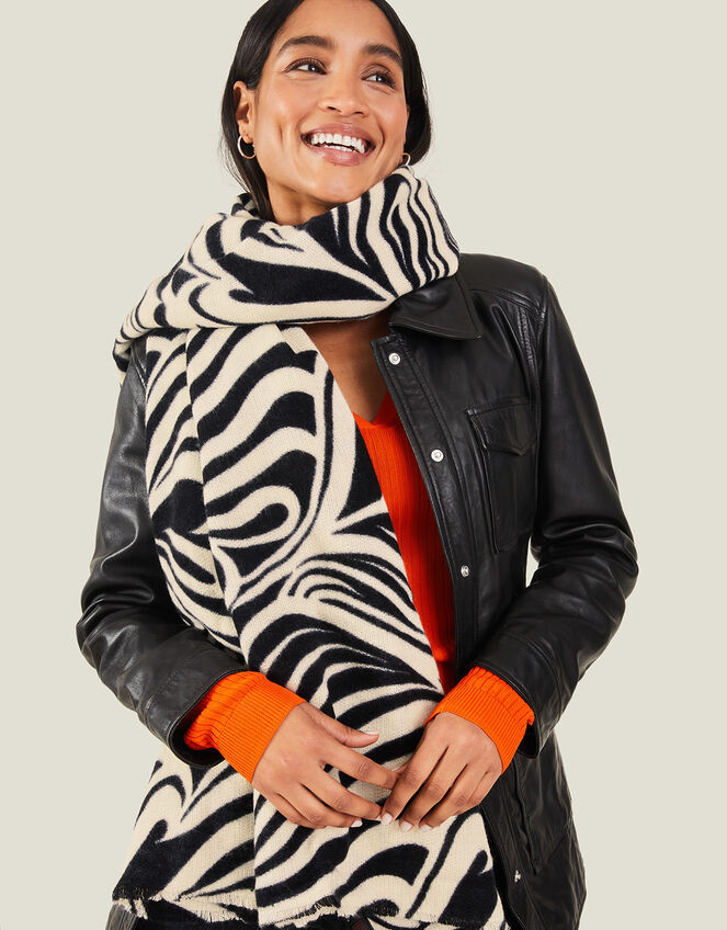 Swirl Print Blanket Scarf, , large