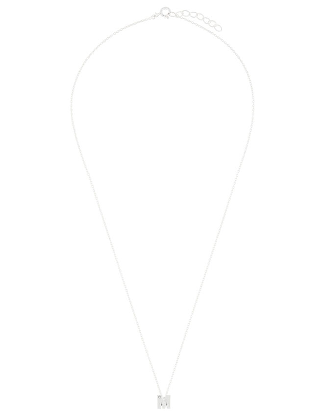 Sterling Silver Sparkle Initial Necklace - M, , large