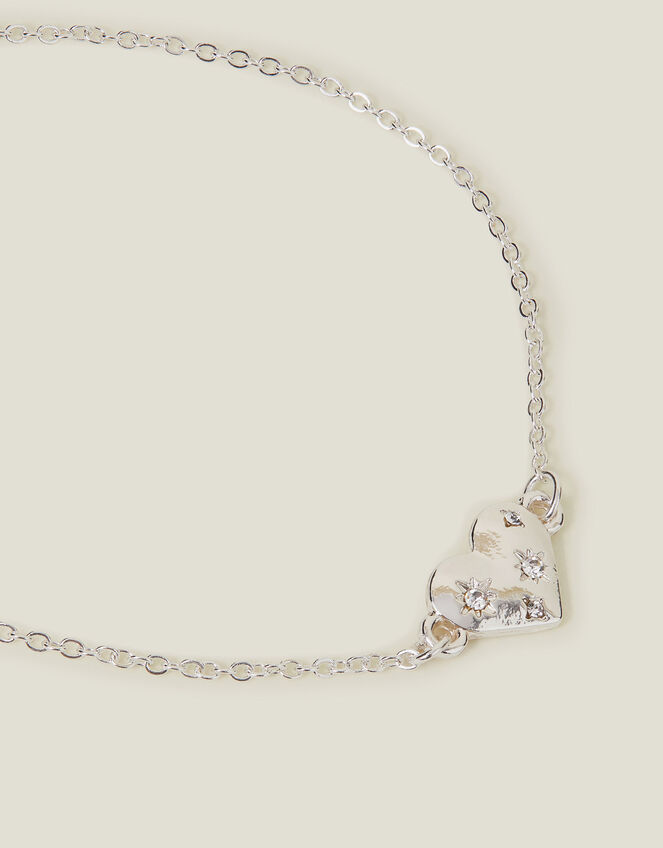 Celestial Heart Chain Bracelet, Silver (SILVER), large