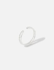 Sterling Silver Plain Torque Ring, Silver (ST SILVER), large