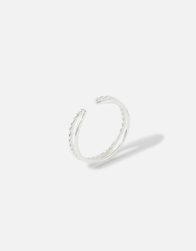 Sterling Silver Plain Torque Ring, Silver (ST SILVER), large