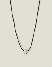 Sterling Silver-Plated Cord Pendant Necklace, , large