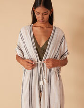 Metallic Stripe Kimono, Gold (GOLD), large