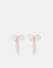 Beaded Bow Drop Earrings, , large