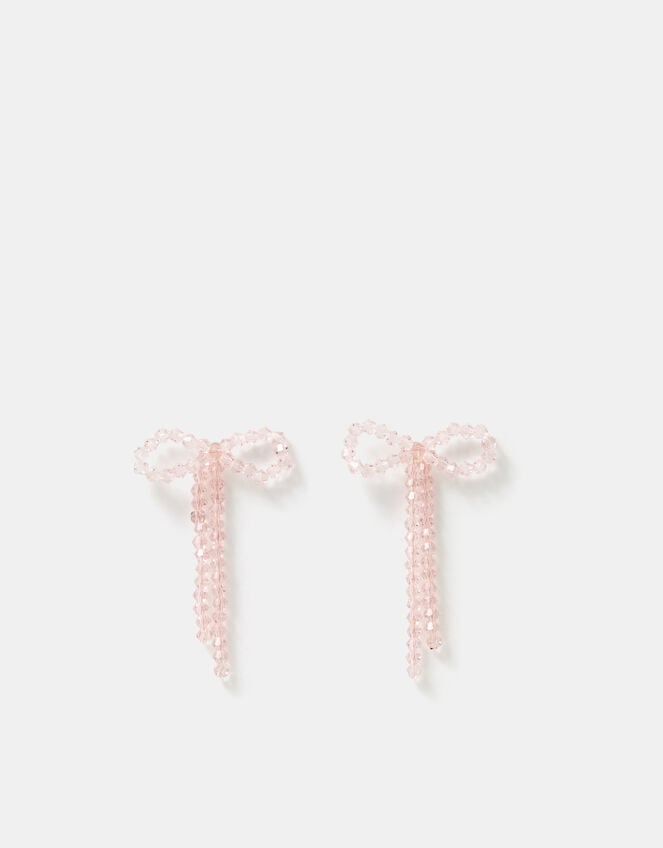 Beaded Bow Drop Earrings, , large