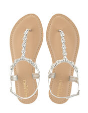 Reno Silver Embellished Sandals, Silver (SILVER), large