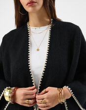 Whipstitch Knit Poncho , , large