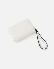 Cut-Out Pattern Zip Wallet, White (WHITE), large
