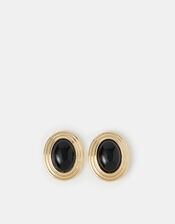 Statement Oval Stud Earrings, , large