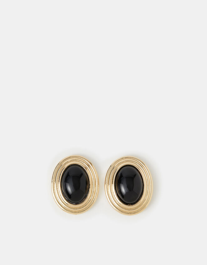 Statement Oval Stud Earrings, , large