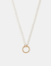Pearl Beaded Charm Necklace, , large