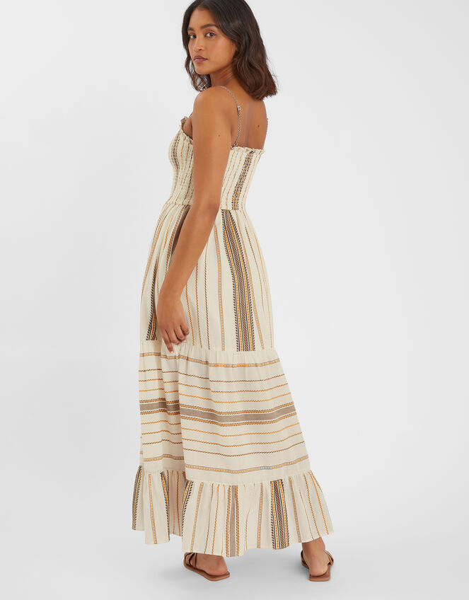 Stripe Strappy Smocked Maxi Dress, Multi (MULTI), large