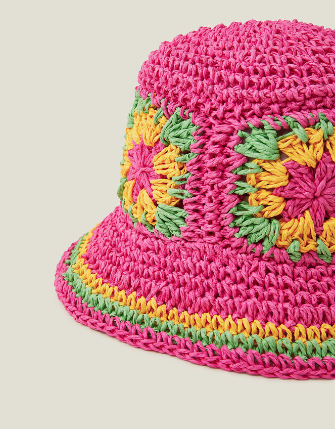 Girls Crochet Packable Hat, Pink (PINK), large