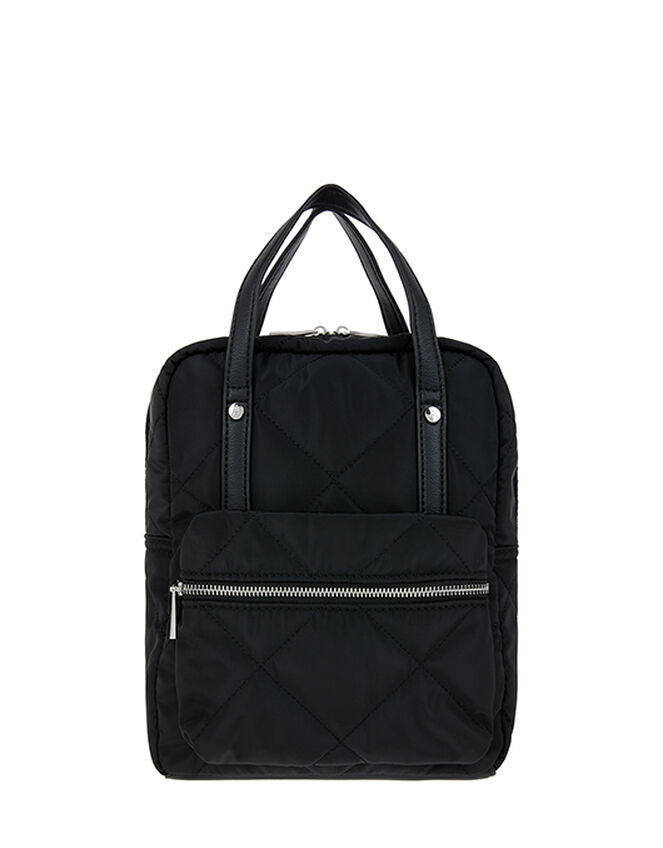 Mini Emmy Vegan Quilted Backpack, Black (BLACK), large