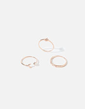 Rose Gold-Plated Celestial Ring Set, Gold (ROSE GOLD), large
