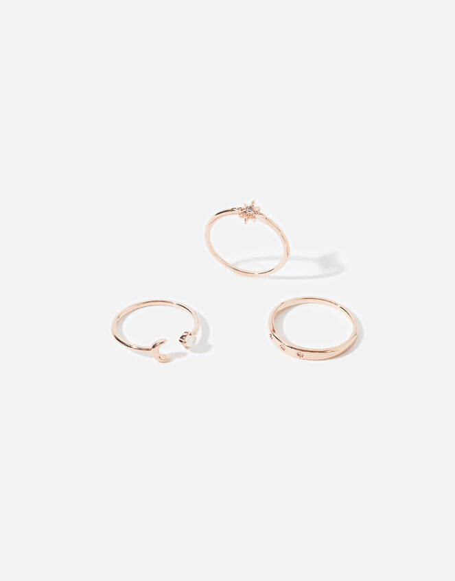 Rose Gold-Plated Celestial Ring Set, Gold (ROSE GOLD), large